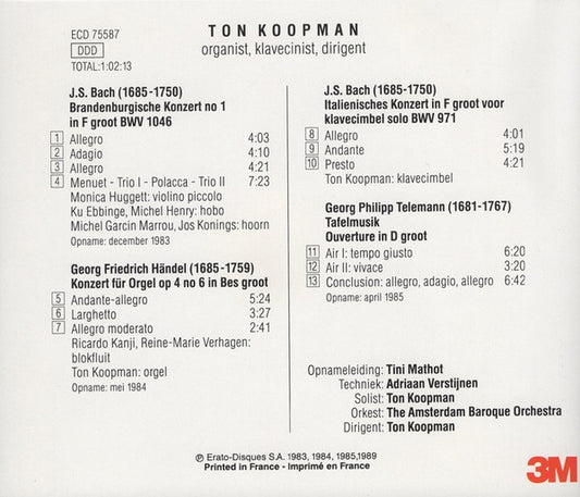 Ton Koopman : Stichting 3m Muzieklaureat (CD)
