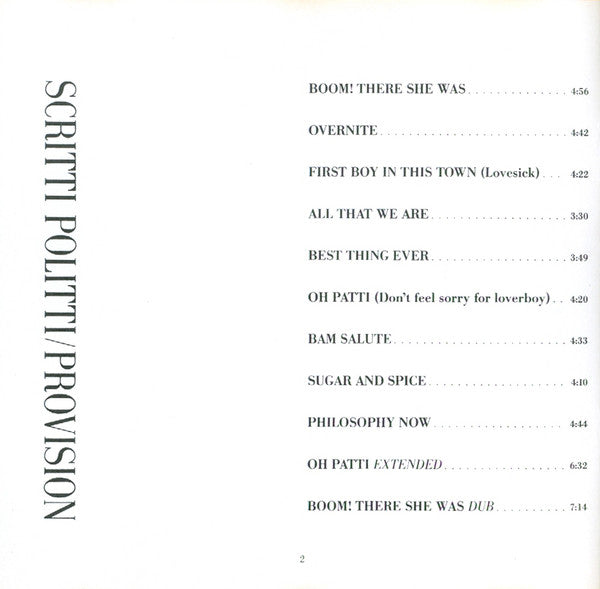Scritti Politti : Provision (CD, Album)