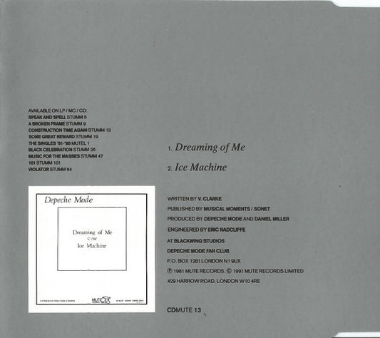 Depeche Mode : Dreaming Of Me (CD, Single, RE)