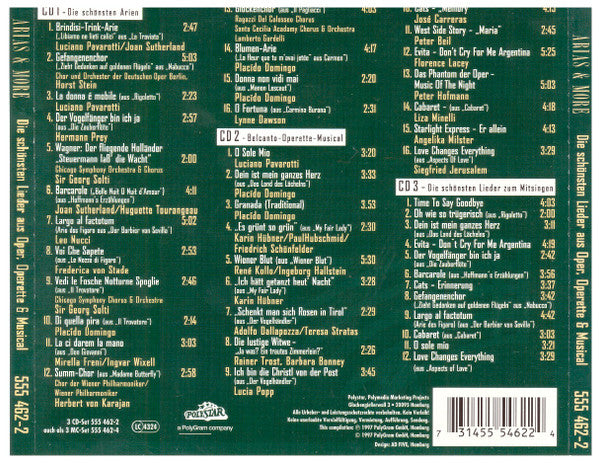Luciano Pavarotti ‧ Placido Domingo ‧ José Carreras : Arias & More (3xCD, Comp)