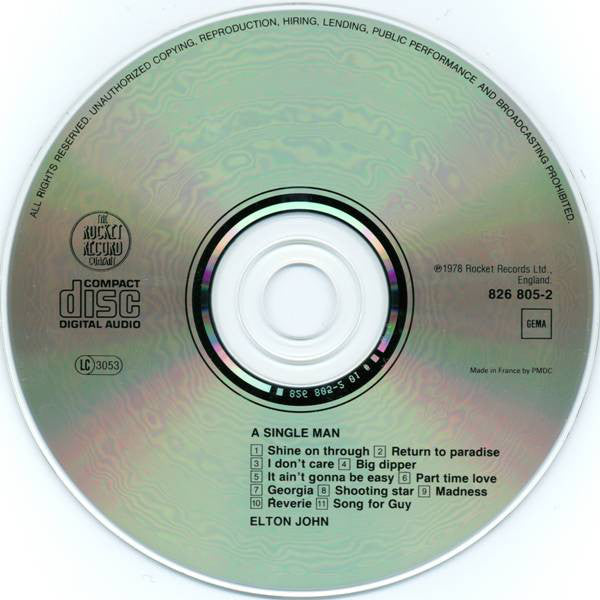 Elton John : A Single Man (CD, Album, RE, PMD)
