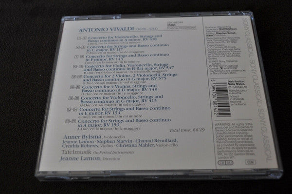 Antonio Vivaldi, Anner Bylsma, Tafelmusik Baroque Orchestra, Jeanne Lamon : Concertos For Strings (CD, Album)