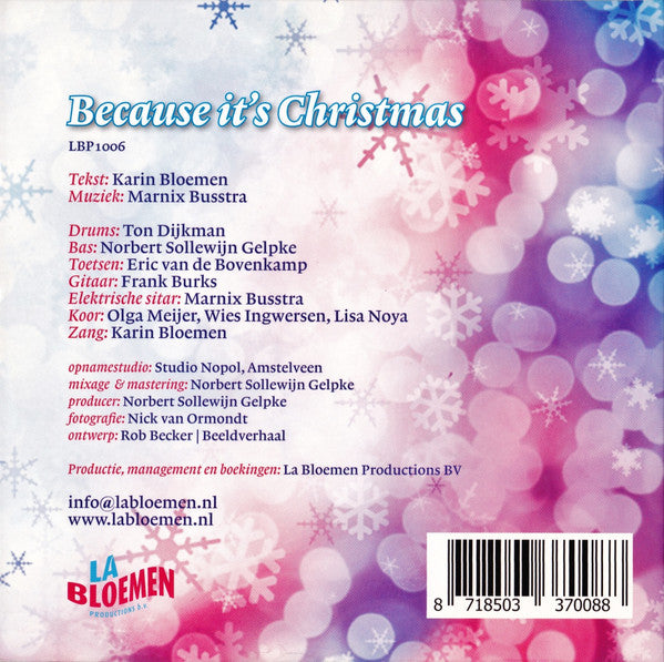 Karin Bloemen : Because It's Christmas (CD, Single)