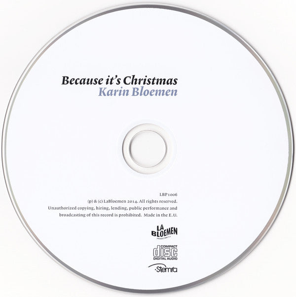 Karin Bloemen : Because It's Christmas (CD, Single)