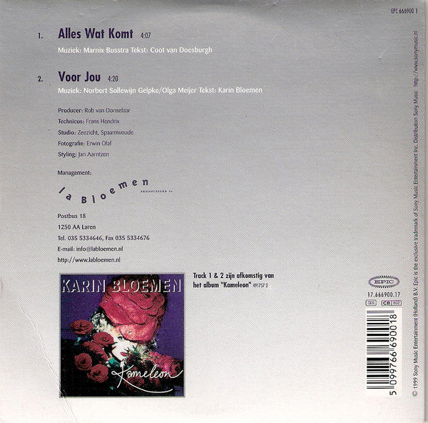 Karin Bloemen : Alles Wat Komt (CD, Single)