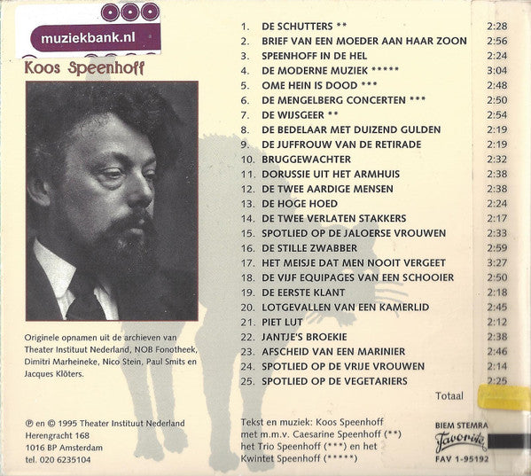 Jacobus Hendrikus Speenhof : Speenhoff (CD, Comp)