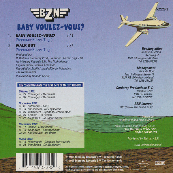 BZN : Baby Voulez-Vous? (CD, Single)