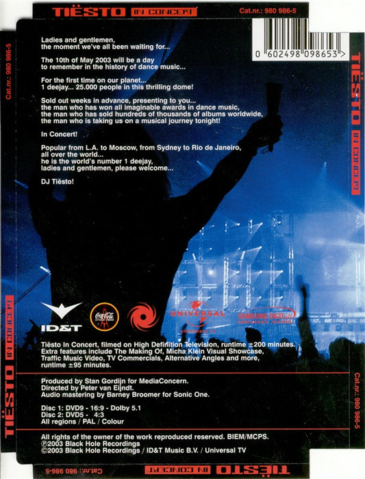 DJ Tiësto : Tiësto In Concert (2xDVD, Comp)