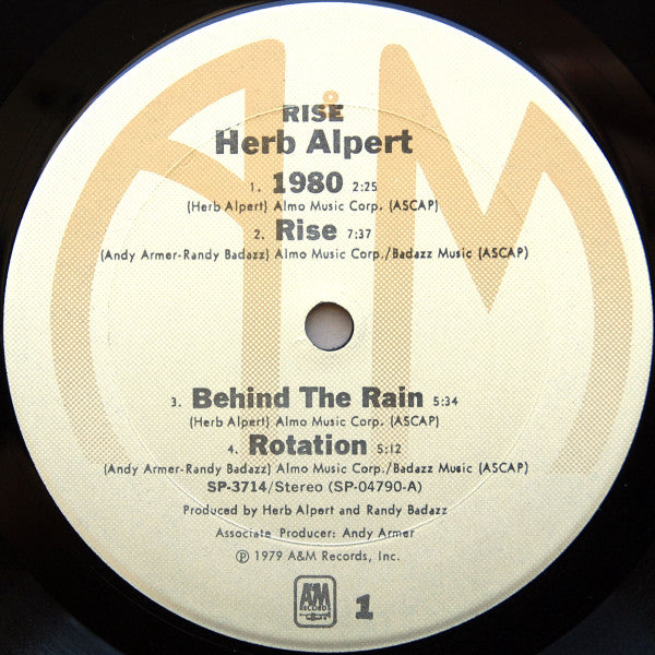 Herb Alpert : Rise (LP, Album, RE, Ter)