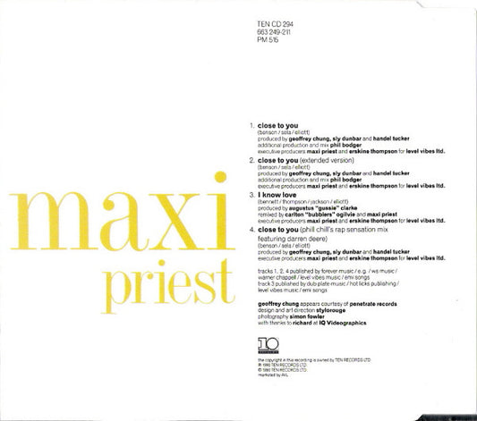 Maxi Priest : Close To You (CD, Single)
