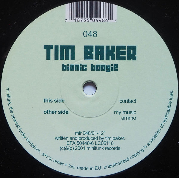 Tim Baker : Bionic Boogie (12")
