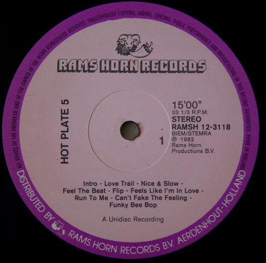 Various : Hot Plate 5 (12", S/Sided, Mixed)