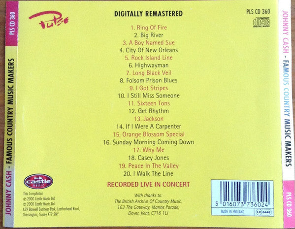 Johnny Cash : Famous Country Music Makers (CD)