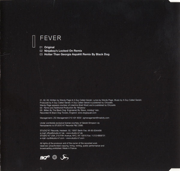 A Guy Called Gerald : Fever (CD, Single)