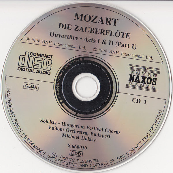Wolfgang Amadeus Mozart, Herbert Lippert, Elisabeth Norberg-Schulz, Georg Tichy, Kurt Rydl, Hellen Kwon, Wilfried Gahmlich, Hungarian Festival Chorus, Failoni Chamber Orchestra, Budapest, Michael Halász : Die Zauberflöte (2xCD)