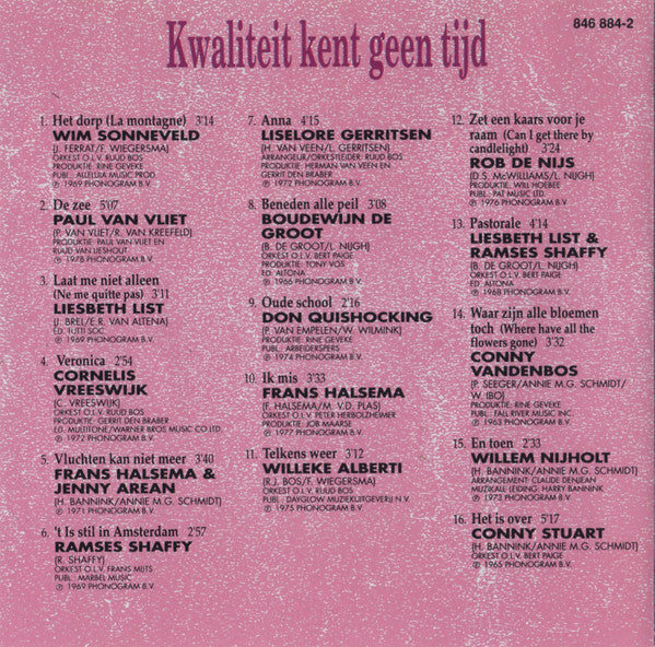 Various : Kwaliteit Kent Geen Tijd (CD, Comp)