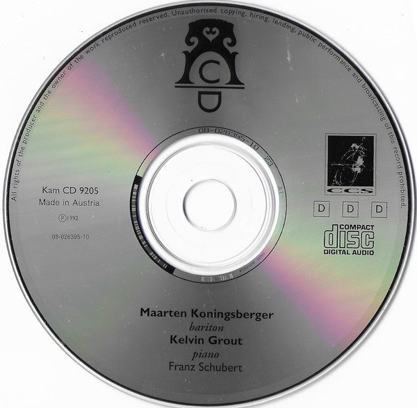 Franz Schubert / Maarten Koningsberger / Kelvin Grout : Franz Schubert (CD, Album)