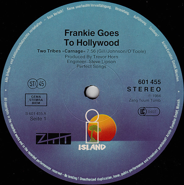 Frankie Goes To Hollywood : Two Tribes (Carnage) (12", Maxi)