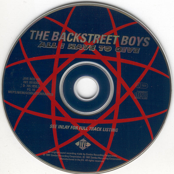 Backstreet Boys : All I Have To Give (CD, Single, CD2)
