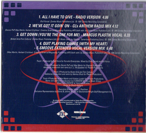 Backstreet Boys : All I Have To Give (CD, Single, CD2)