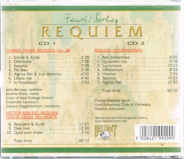 Gabriel Fauré / Hector Berlioz : Requiem (2xCD, Comp)