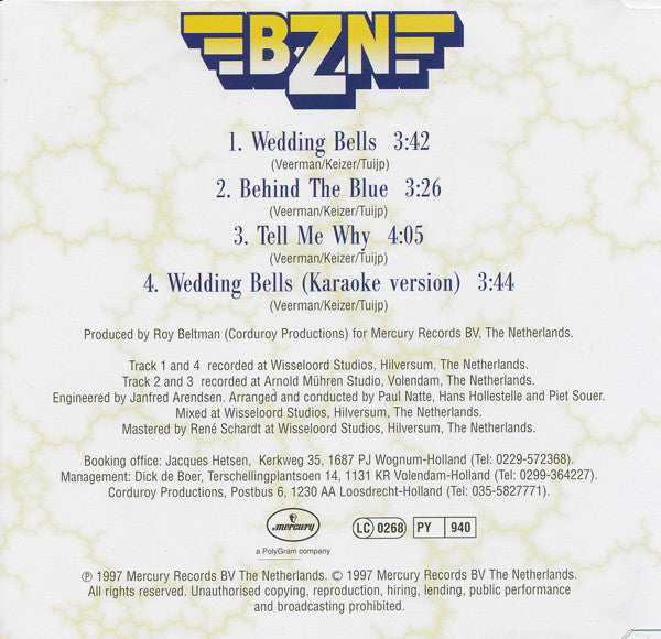 BZN : Wedding Bells (CD, Maxi)