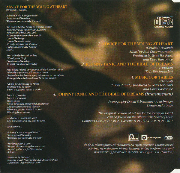 Tears For Fears : Advice For The Young At Heart (CD, Single)