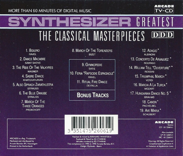 Ed Starink : Synthesizer Greatest - The Classical Masterpieces (CD, Album)