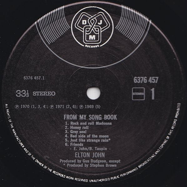 Elton John : From My Song Book (LP, Comp)
