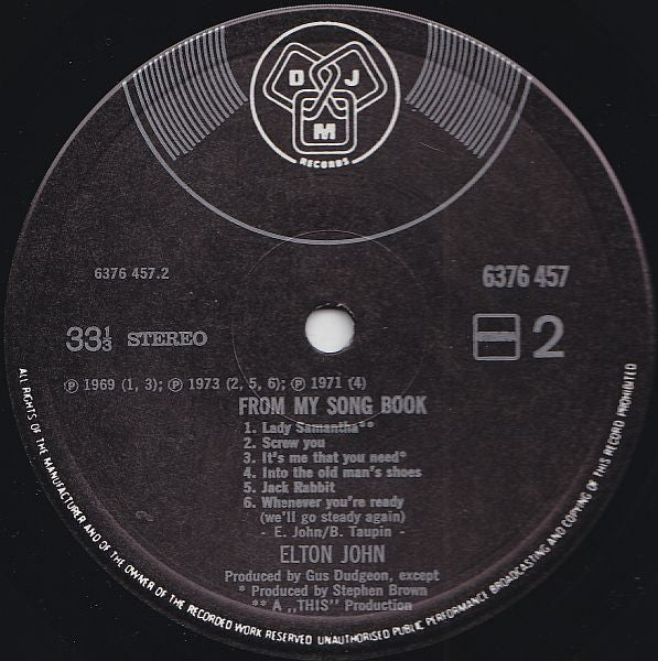Elton John : From My Song Book (LP, Comp)