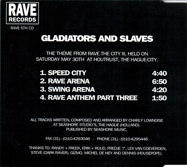 Gladiators & Slaves, Charly Lownoise : Speed City (CD, Maxi)