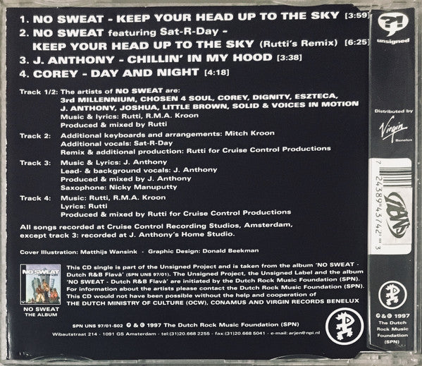 No Sweat (8) : Keep Your Head Up To The Sky (CD, Single)