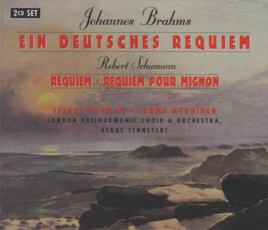 Johannes Brahms / Robert Schumann - Jessye Norman, Jorma Hynninen, London Philharmonic Choir & London Philharmonic Orchestra, Klaus Tennstedt : Ein Deutsches Requiem / Requiem - Requiem For Mignon (2xCD, Album, Comp)