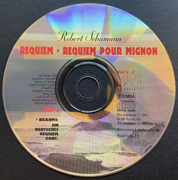 Johannes Brahms / Robert Schumann - Jessye Norman, Jorma Hynninen, London Philharmonic Choir & London Philharmonic Orchestra, Klaus Tennstedt : Ein Deutsches Requiem / Requiem - Requiem For Mignon (2xCD, Album, Comp)