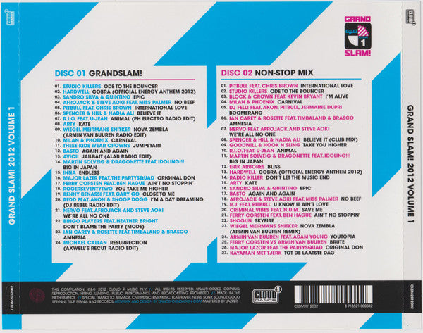 Various : Grand Slam! 2012 Volume 1  (CD, Comp + CD, Comp, Mixed)
