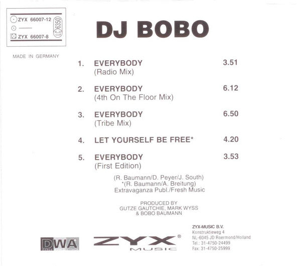 DJ BoBo : Everybody (CD, Maxi)