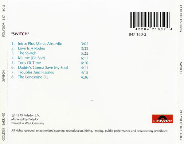 Golden Earring : Switch (CD, Album)