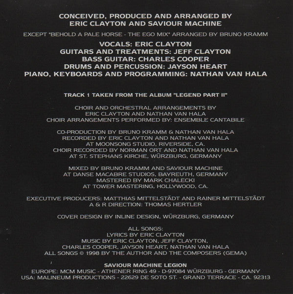 Saviour Machine : Behold A Pale Horse (CD, EP)