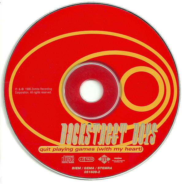 Backstreet Boys : Quit Playing Games (With My Heart) (CD, Maxi)