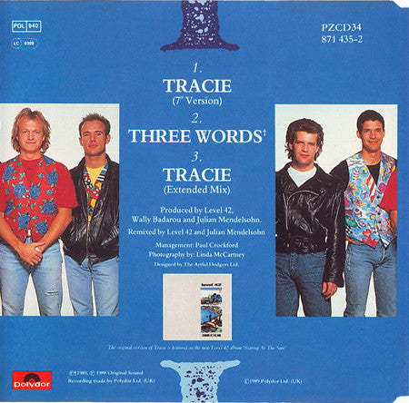 Level 42 : Tracie (CD, Maxi)