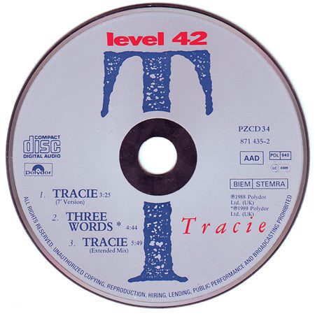 Level 42 : Tracie (CD, Maxi)
