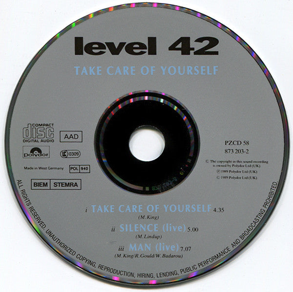 Level 42 : Take Care Of Yourself (CD, Single)