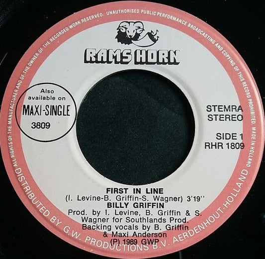 Billy Griffin : First In Line (7", Single)