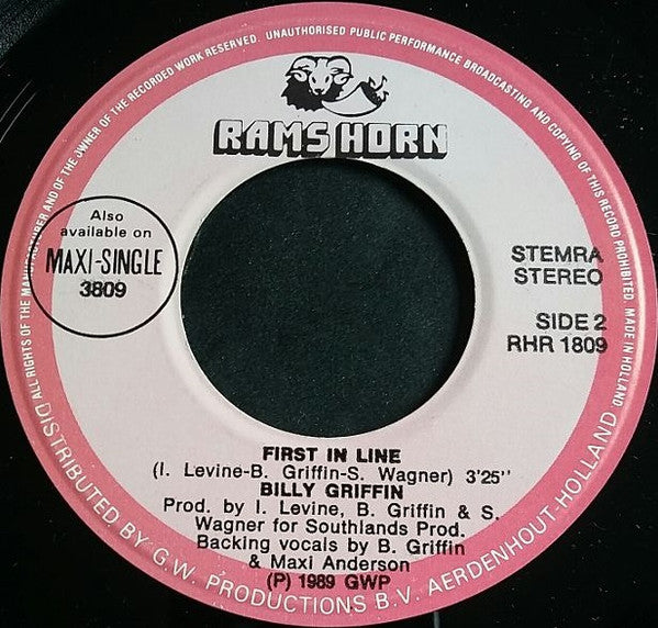Billy Griffin : First In Line (7", Single)