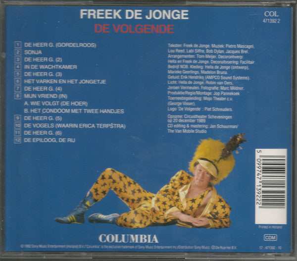 Freek de Jonge : De Volgende (CD, Album)