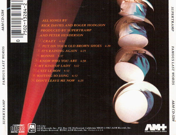 Supertramp : "...Famous Last Words..." (CD, Album)