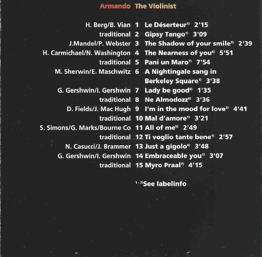Armando (18) : The Violinist (CD, Album)