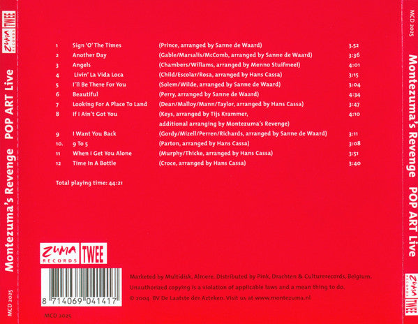 Montezuma's Revenge : Pop Art Live (CD, Album)