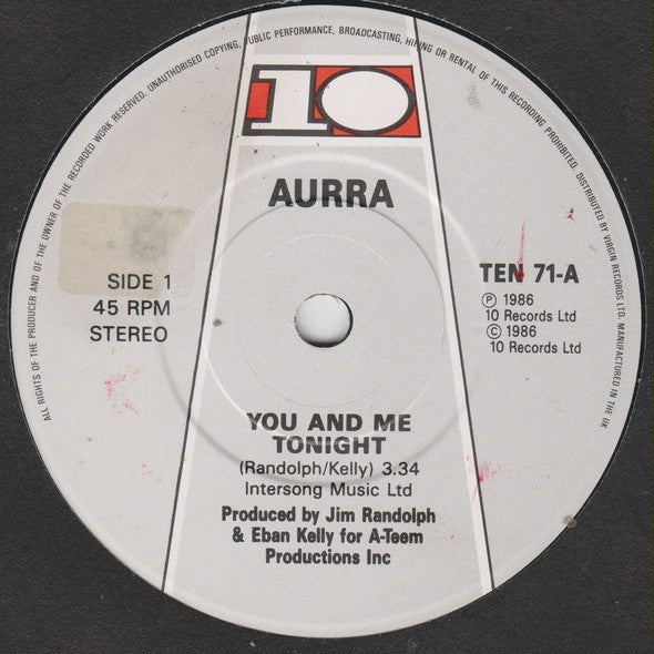 Aurra : You And Me Tonight (7", Single)