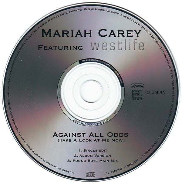 Mariah Carey Featuring Westlife : Against All Odds (Take A Look At Me Now) (CD, Maxi)